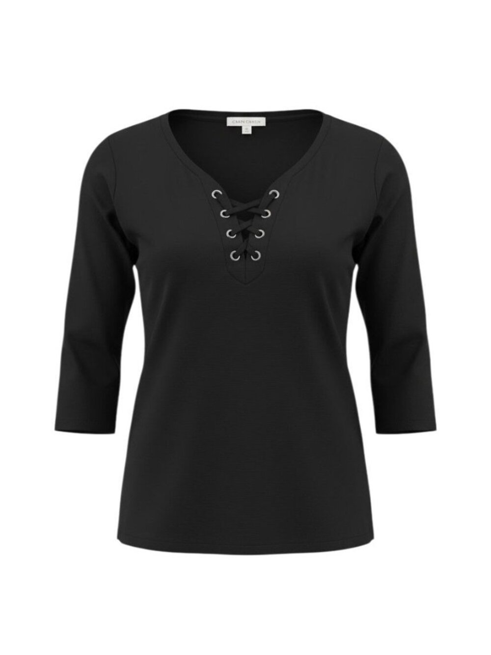 Southern Lady Black 3/4 Sleeve Lace-Up Top Women’s XL